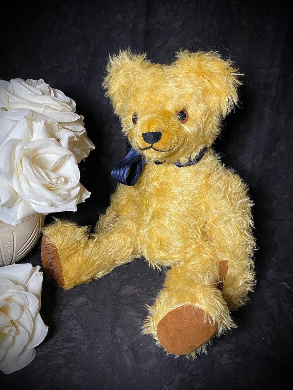 VTG Hermann Blond Mohair Teddy Bear 16" LTD ED Octoberfest 1995 Tag & Button